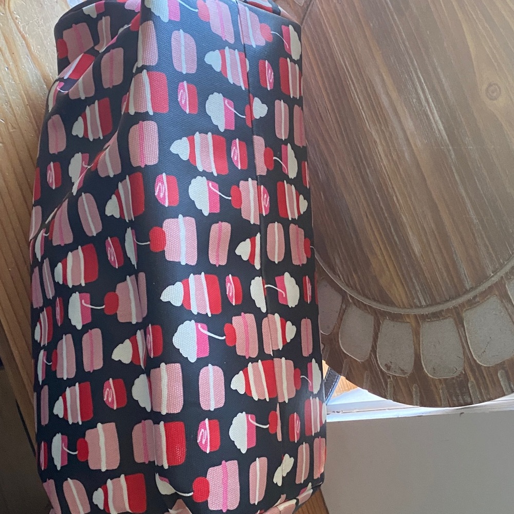 Kate Spade Black and Pink Cake Print Tote - Picture 4 of 6